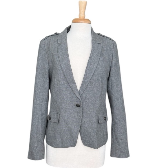 New Banana Republic Wool Light Gray Women's Blazer Size 14 - Picture 1 of 10